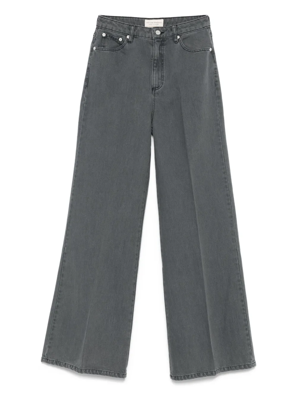 Officine Generale Romy jeans met wijde pijpen en vervaagd effect Zwart