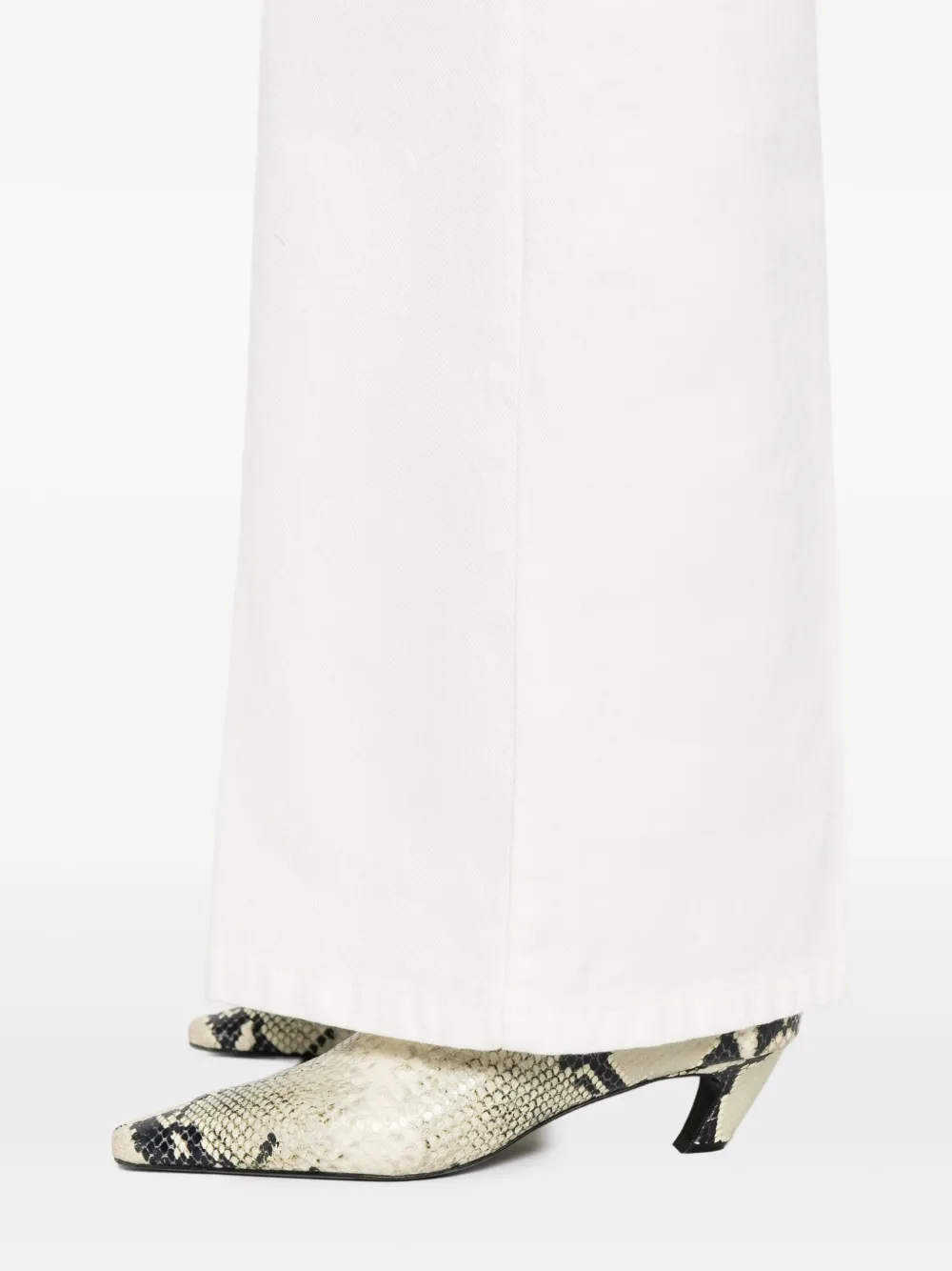 Officine Generale Jeans met wijde pijpen Beige