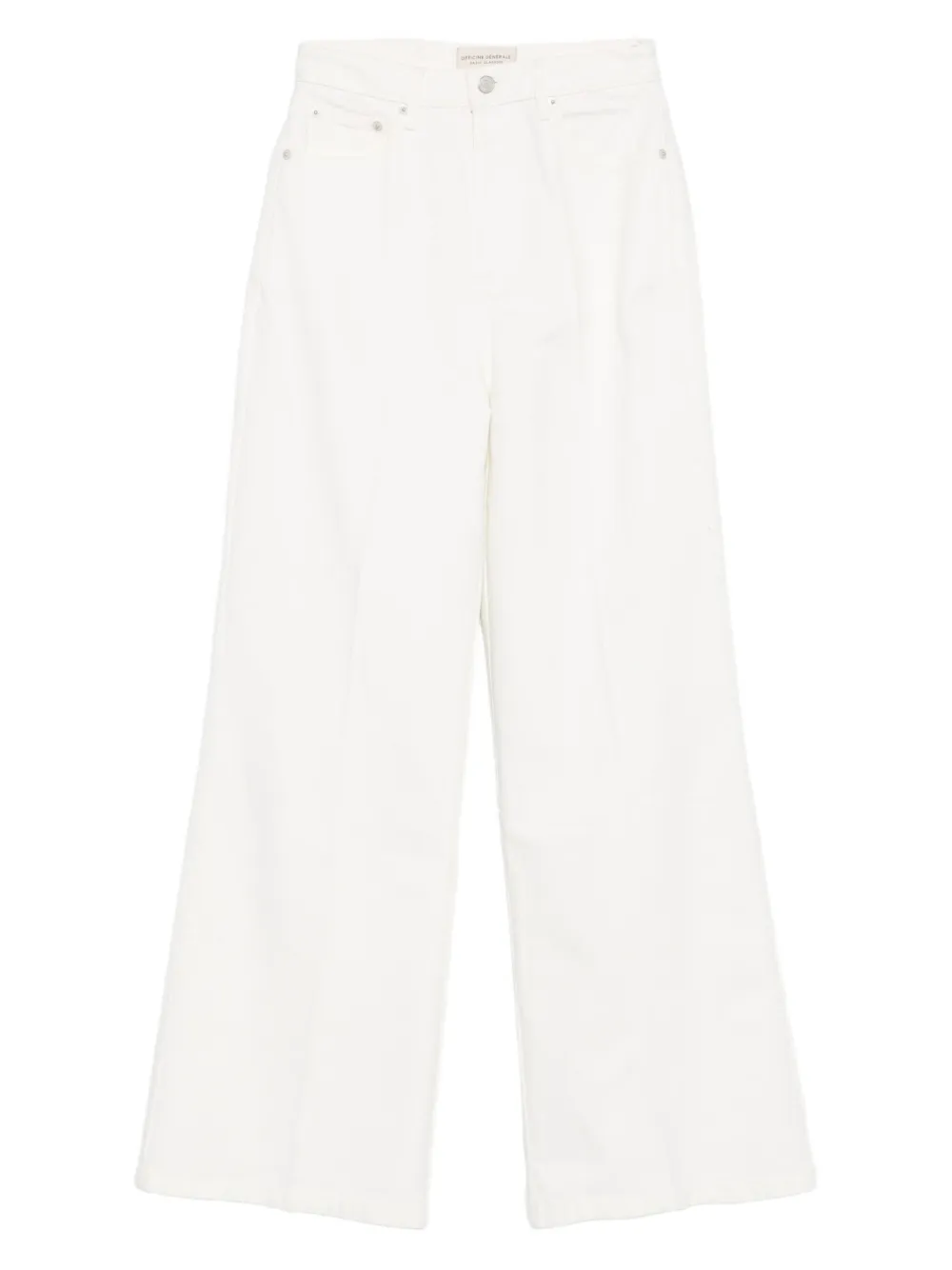 Officine Generale Jeans met wijde pijpen Beige