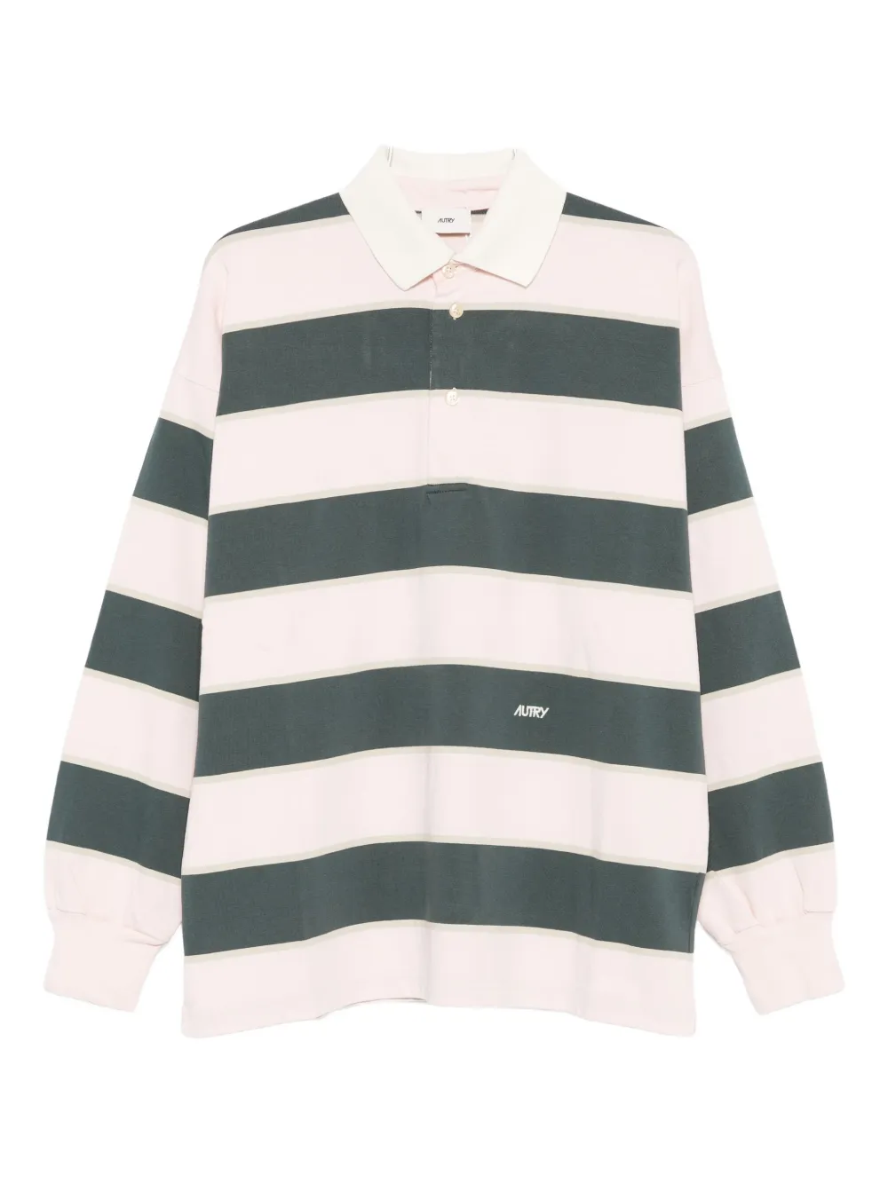 Autry stripe long-sleeve polo shirt Roze
