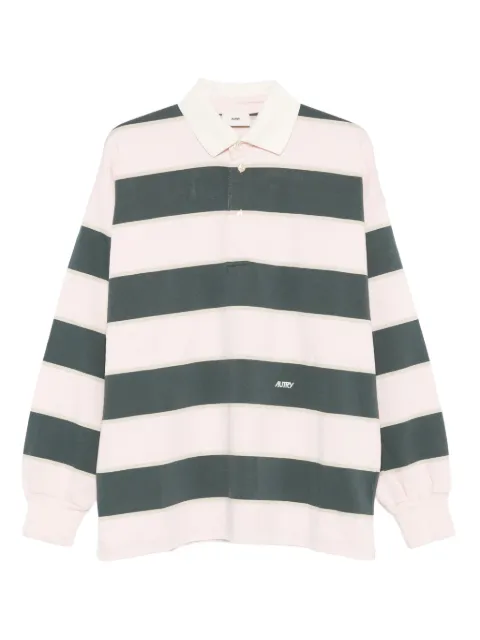 Autry stripe long-sleeve polo shirt