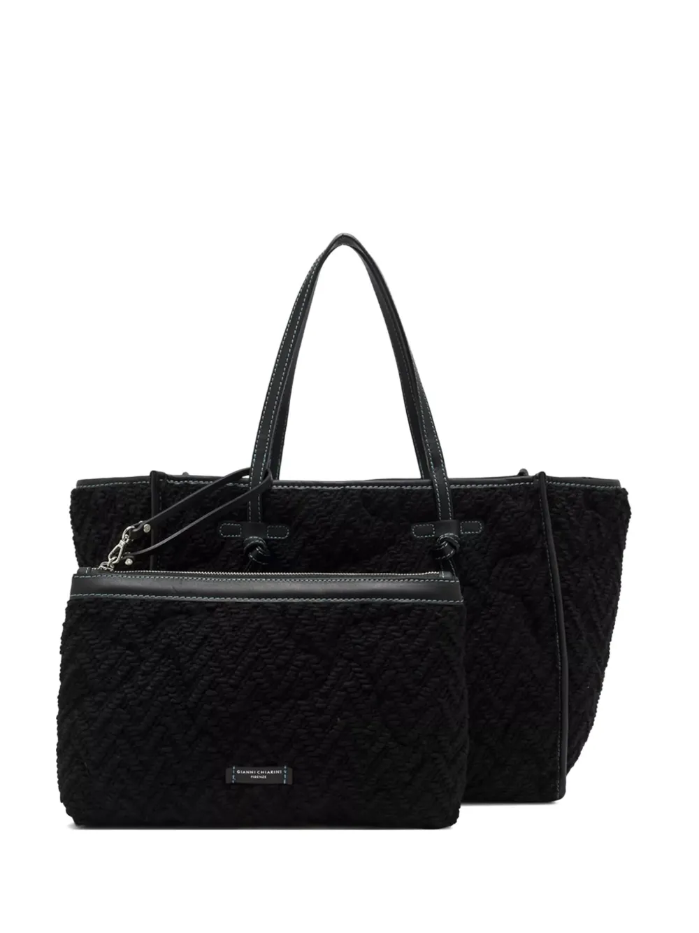 GIANNI CHIARINI Marcella quilted knot-detail tote bag - ブラック GIANNI CHIARINI Marcella quilted knot-detail tote bag - ブラック