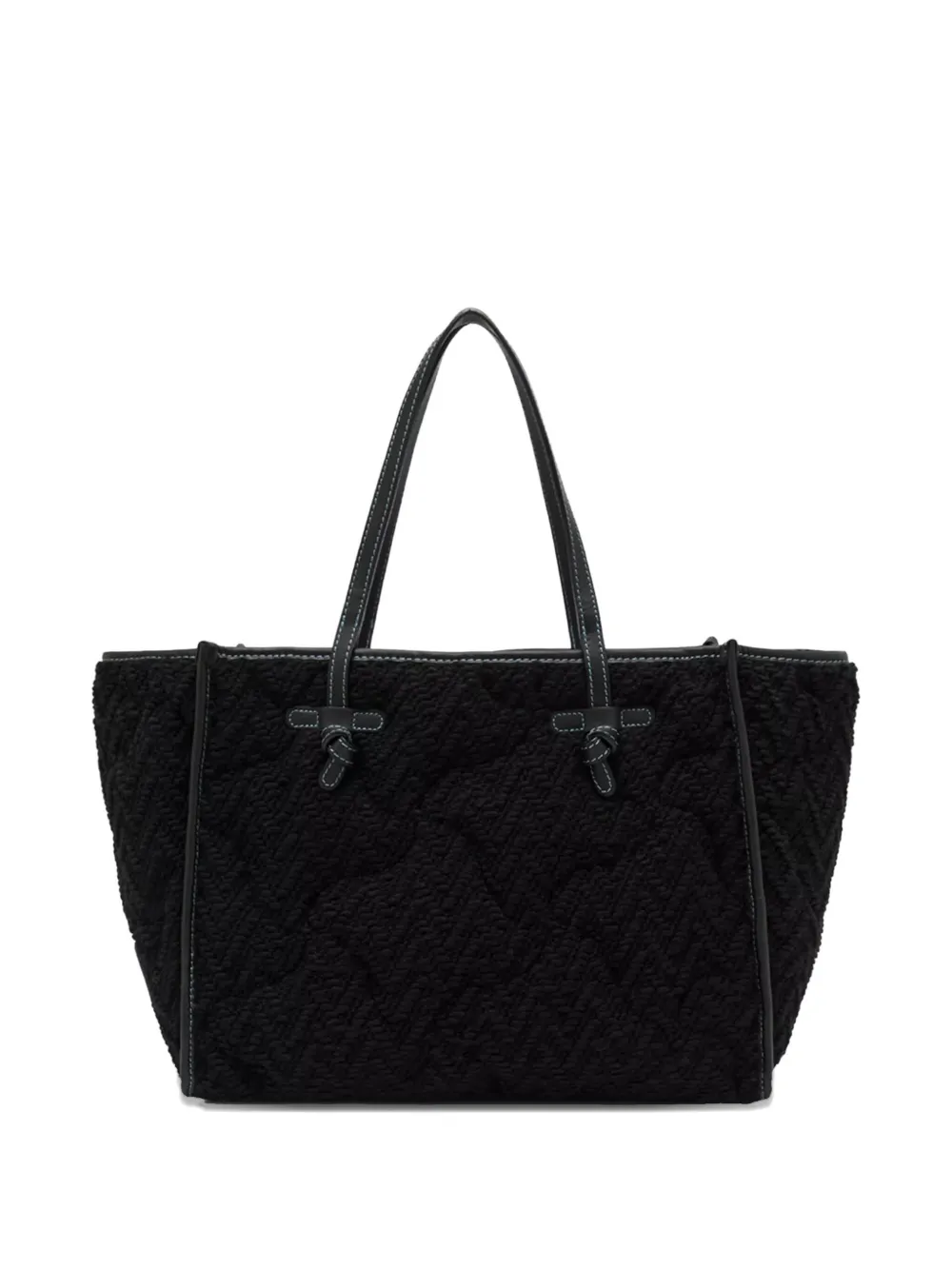GIANNI CHIARINI Marcella quilted knot-detail tote bag - Zwart