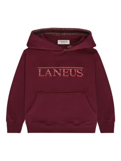 LANEUS KID logo-embroidered hoodie