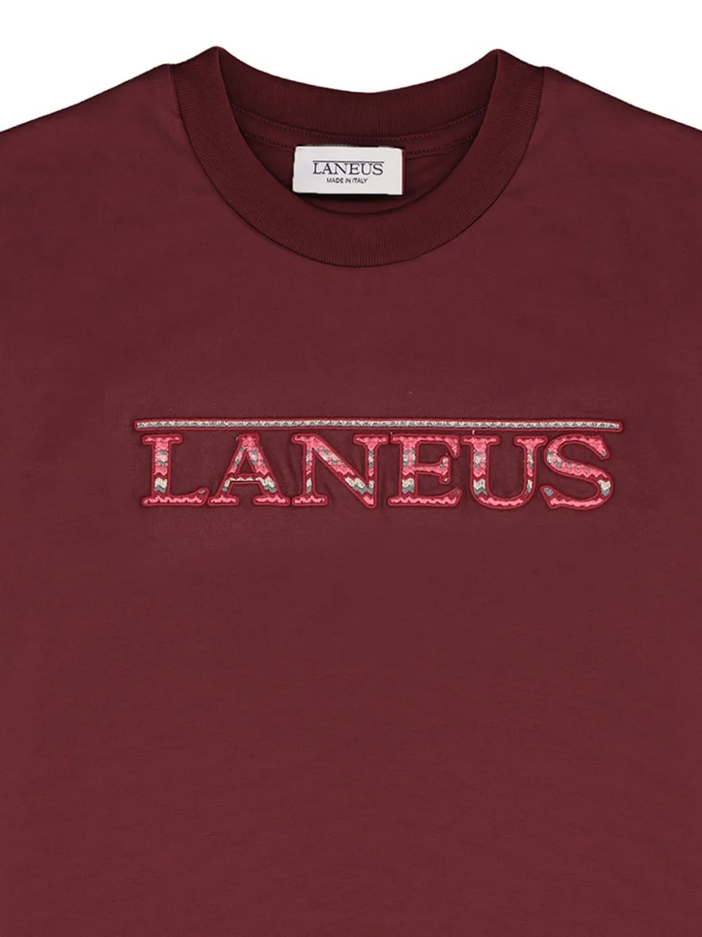 Laneus Logo-patch Jersey T-shirt In Red