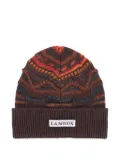 Laneus patterned beanie hat - Brown