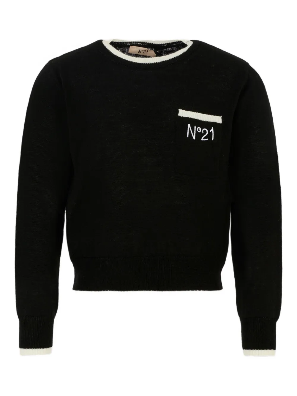 Nº21 Kids logo-patch pocket sweater | Black | Image 1