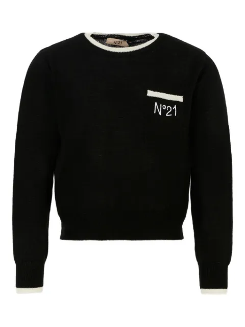 Nº21 Kids logo-patch pocket sweater