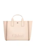 Chloé small Carry logo-detail canvas tote bag - Pink