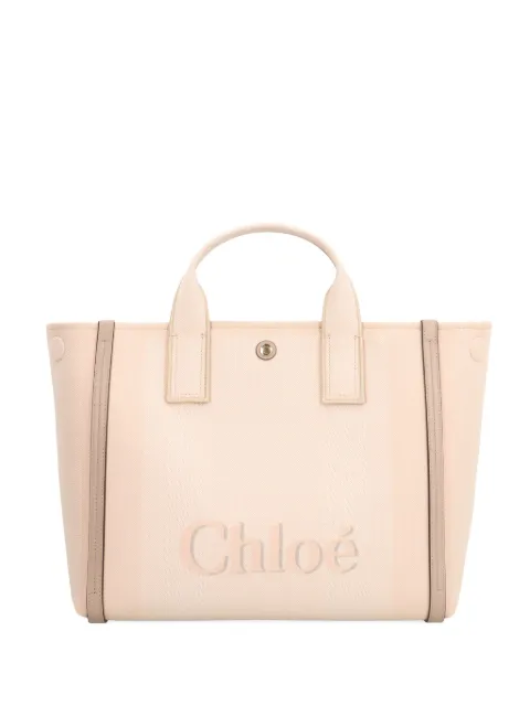 Chloé small Carry logo-detail canvas tote bag