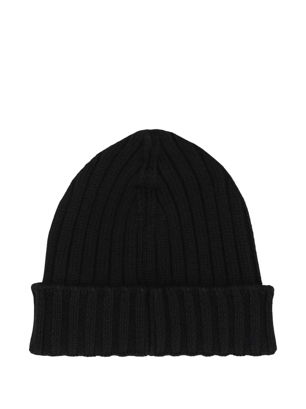 C.P. Company ribbed logo-patch beanie - Zwart