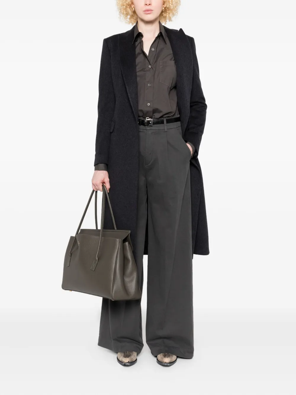TRUE AVENUE Button-down blouse met zak - Grijs