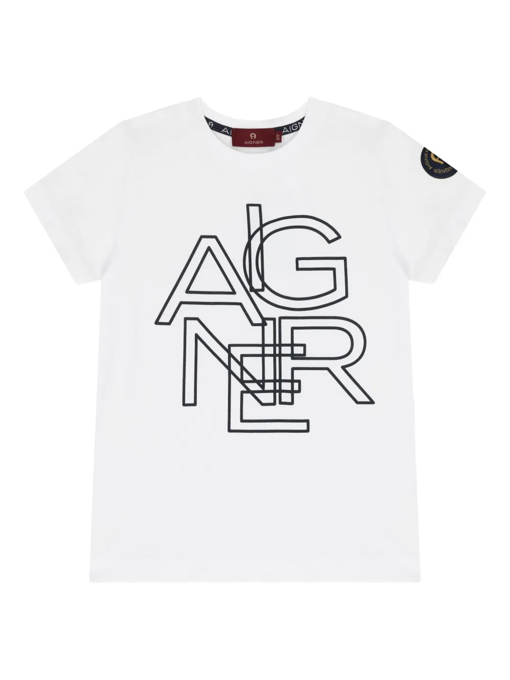 Aigner Kids logo-print T-shirt Wit