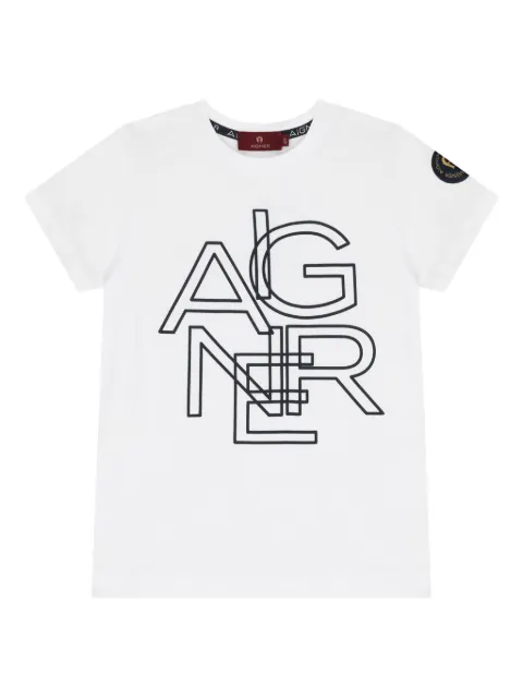 Aigner Kids playera con logo estampado