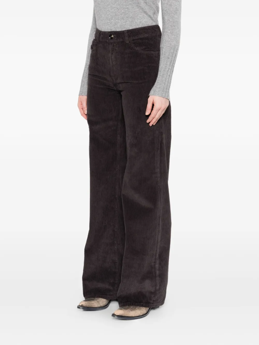 TRUE AVENUE Ribfluwelen broek Bruin