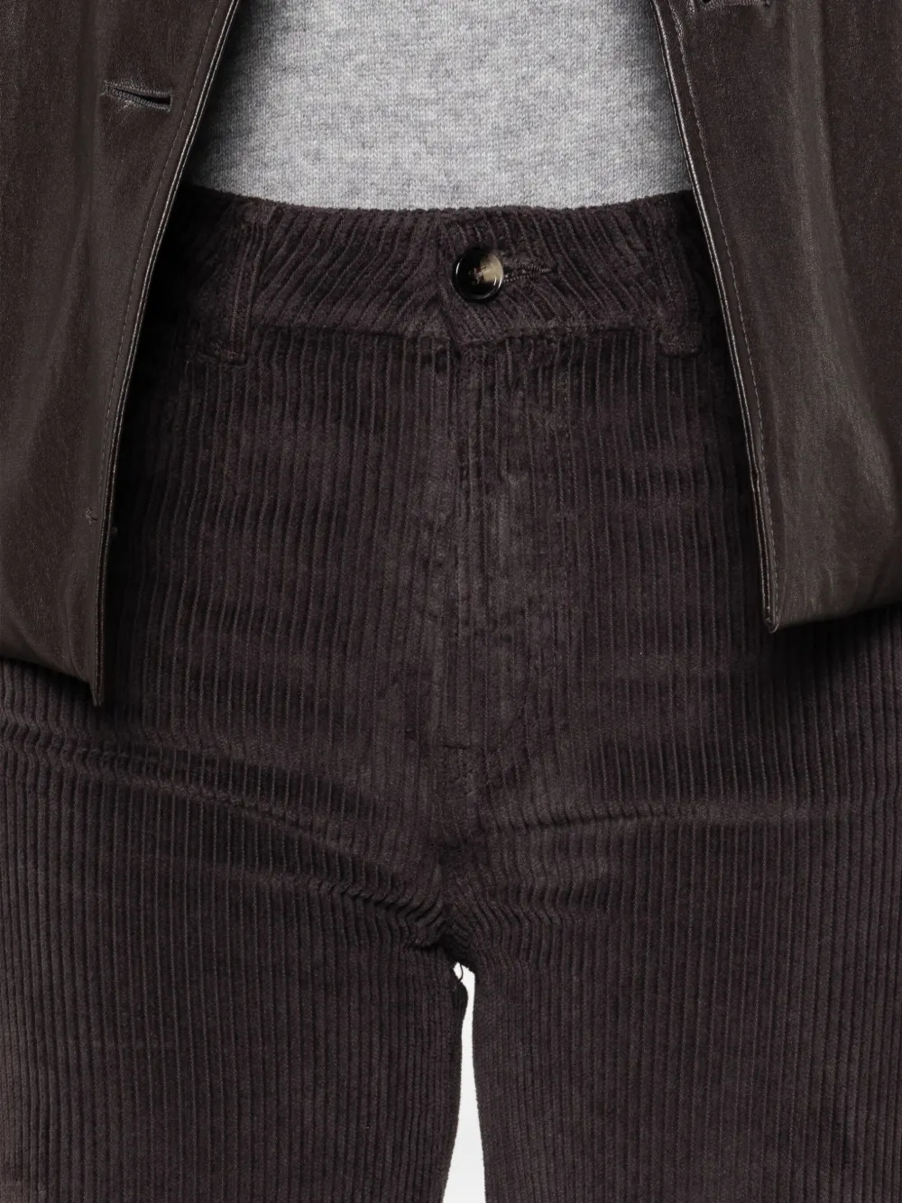 TRUE AVENUE Ribfluwelen broek Bruin