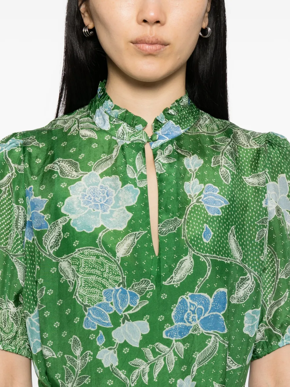 Hannah Artwear Gaia Dress In Bloom Jungle Green In Green