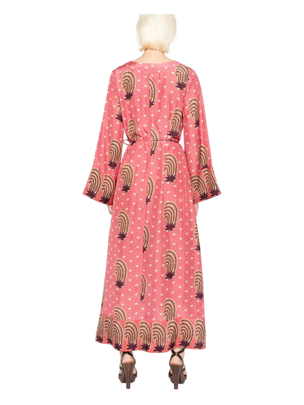 Hannah Artwear Leandra Printed Silk Maxi Dress In Pink