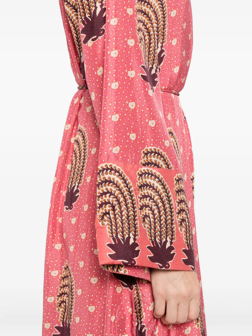 Hannah Artwear Leandra Printed Silk Maxi Dress In Pink