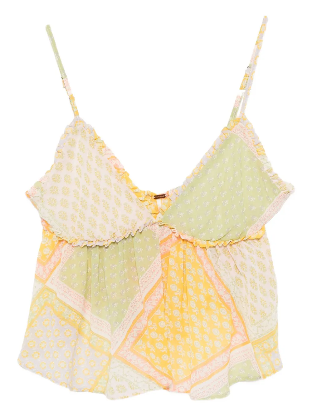 Free People Alix Printed Tank In Green