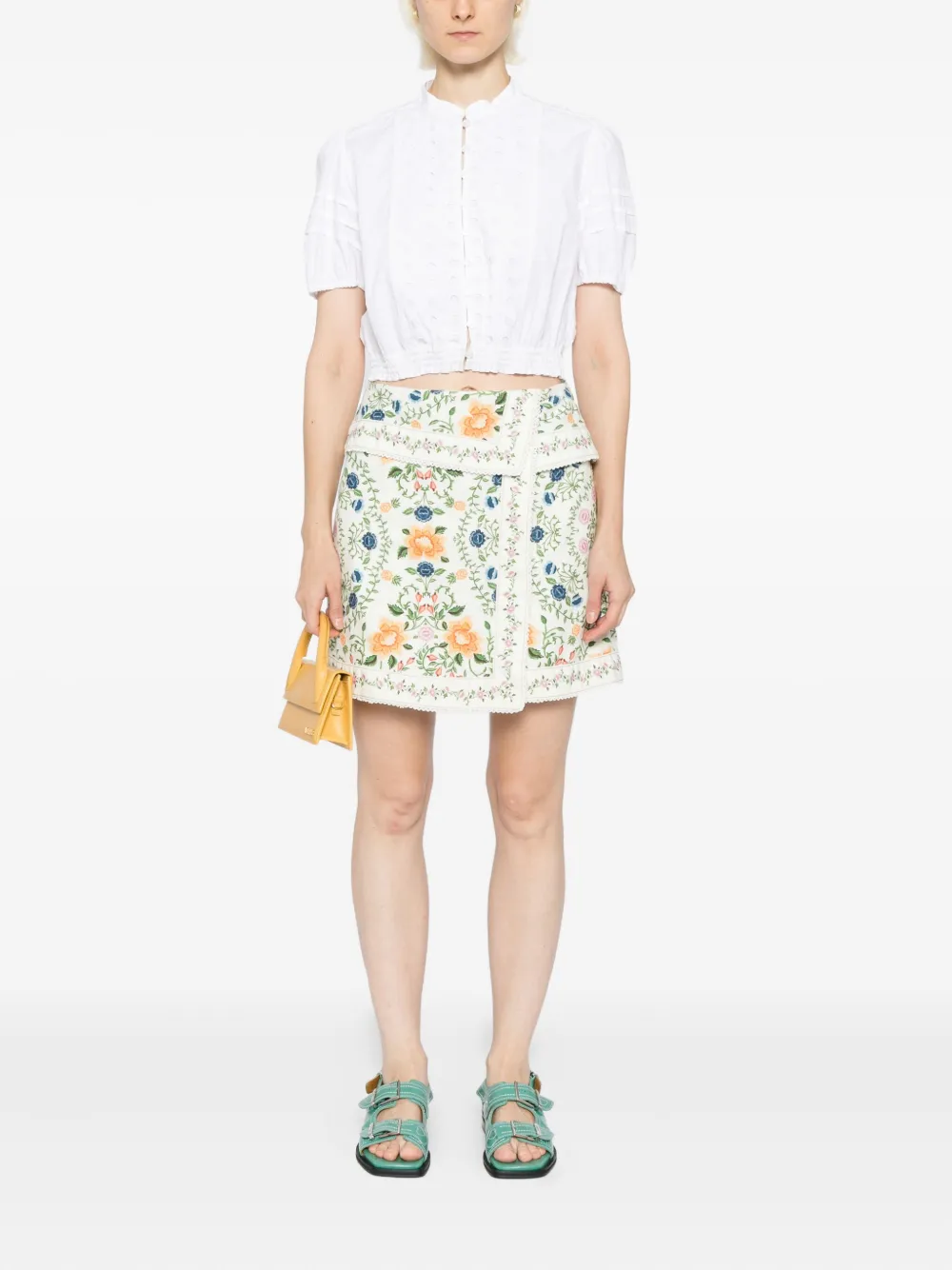 FARM Rio Folk rok met bloemenprint - Beige