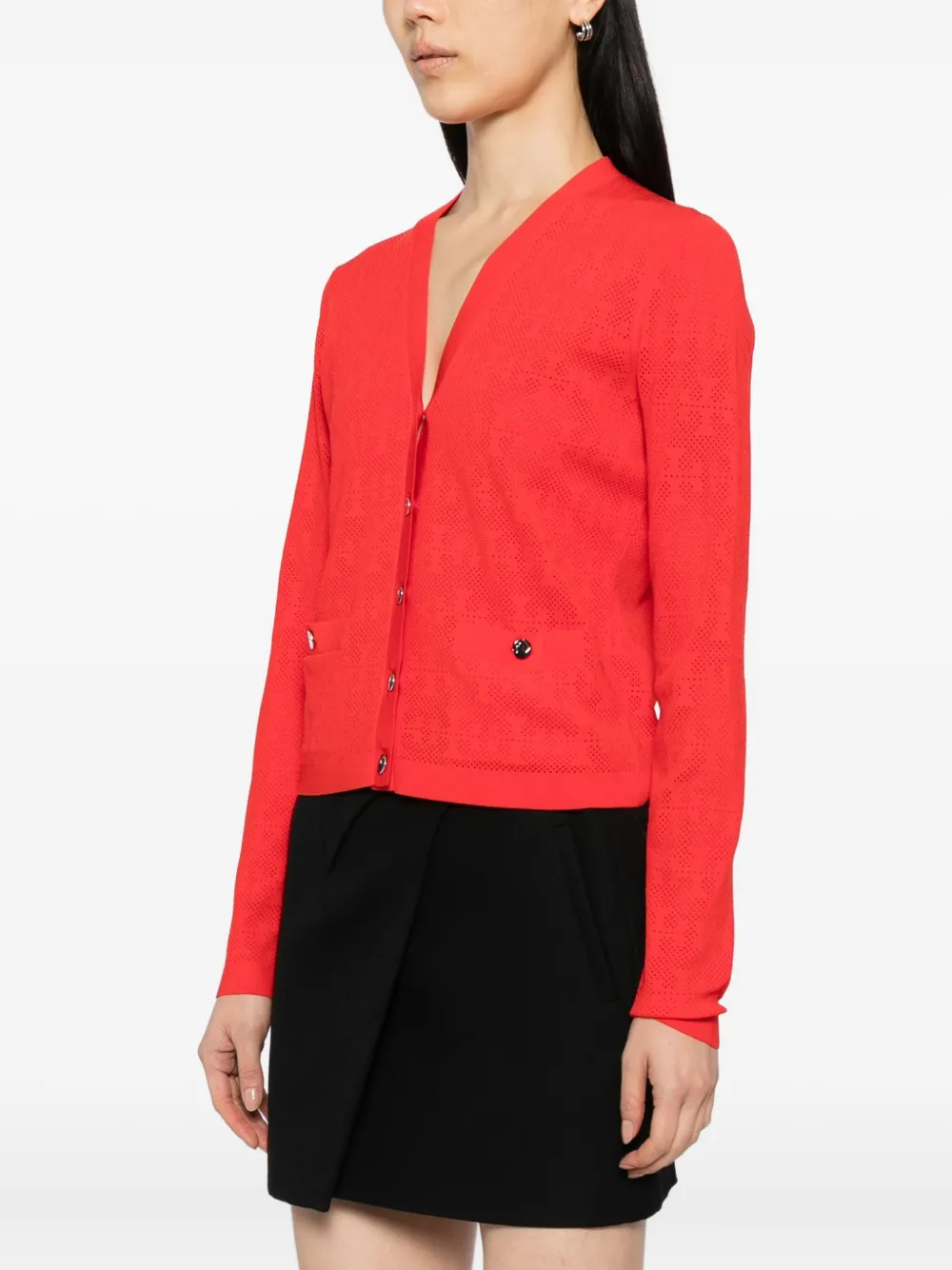 Tory Burch Gebreid vest met monogram Rood