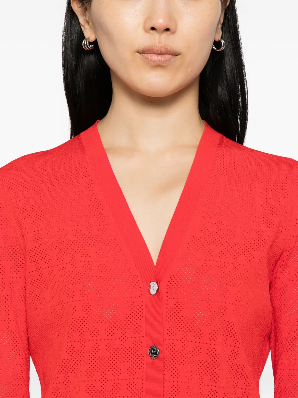 Tory Burch Gebreid vest met monogram Rood
