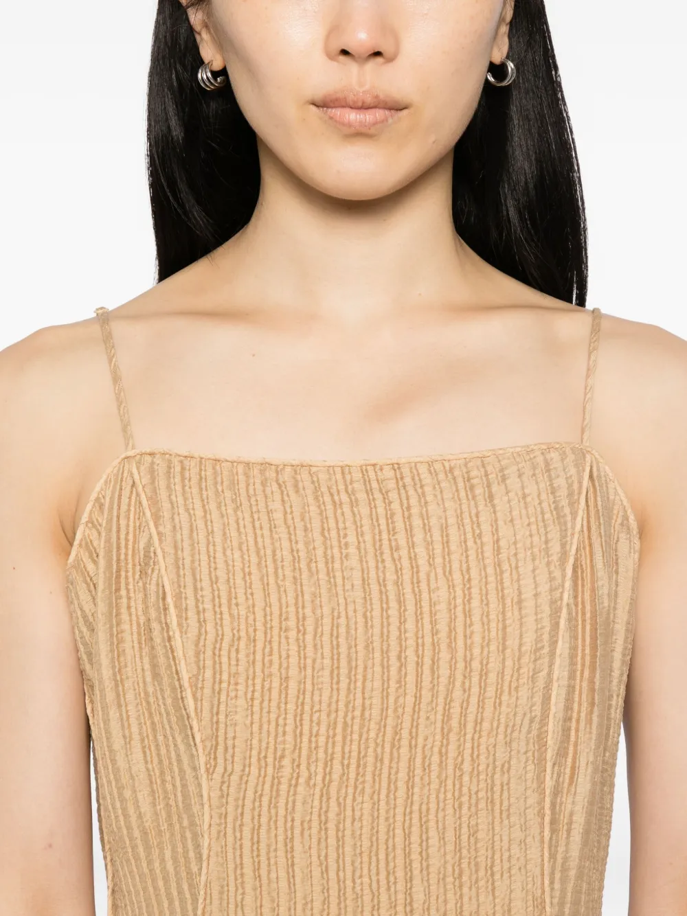 By Malene Birger Lucille gekreukte jurk Bruin