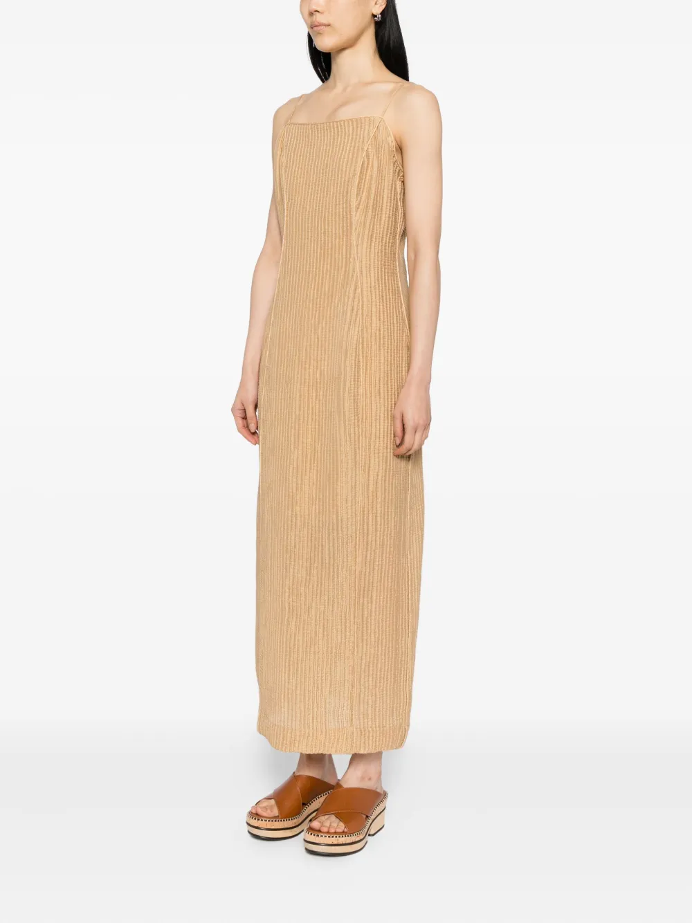 By Malene Birger Lucille gekreukte jurk Bruin