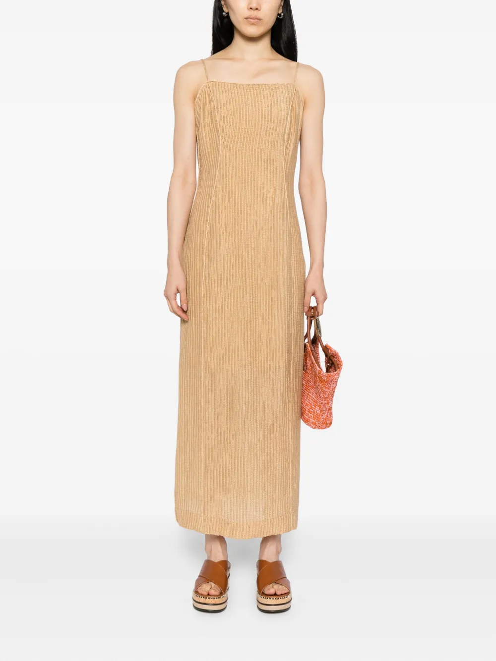 By Malene Birger Lucille gekreukte jurk - Bruin