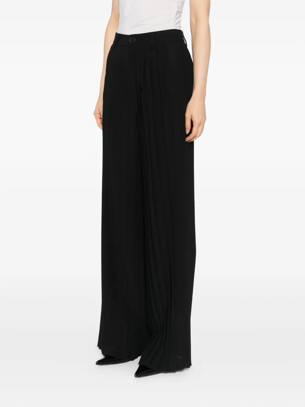 High Pleated Trousers In Black