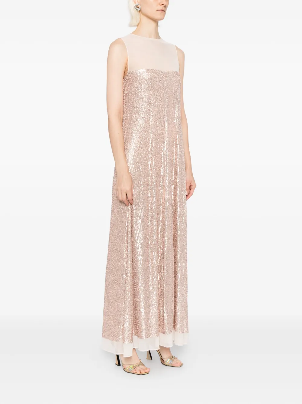 Norma Kamali Mouwloze maxi-jurk Beige