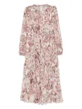 Needle & Thread leopard smocked midi dress - Neutrals