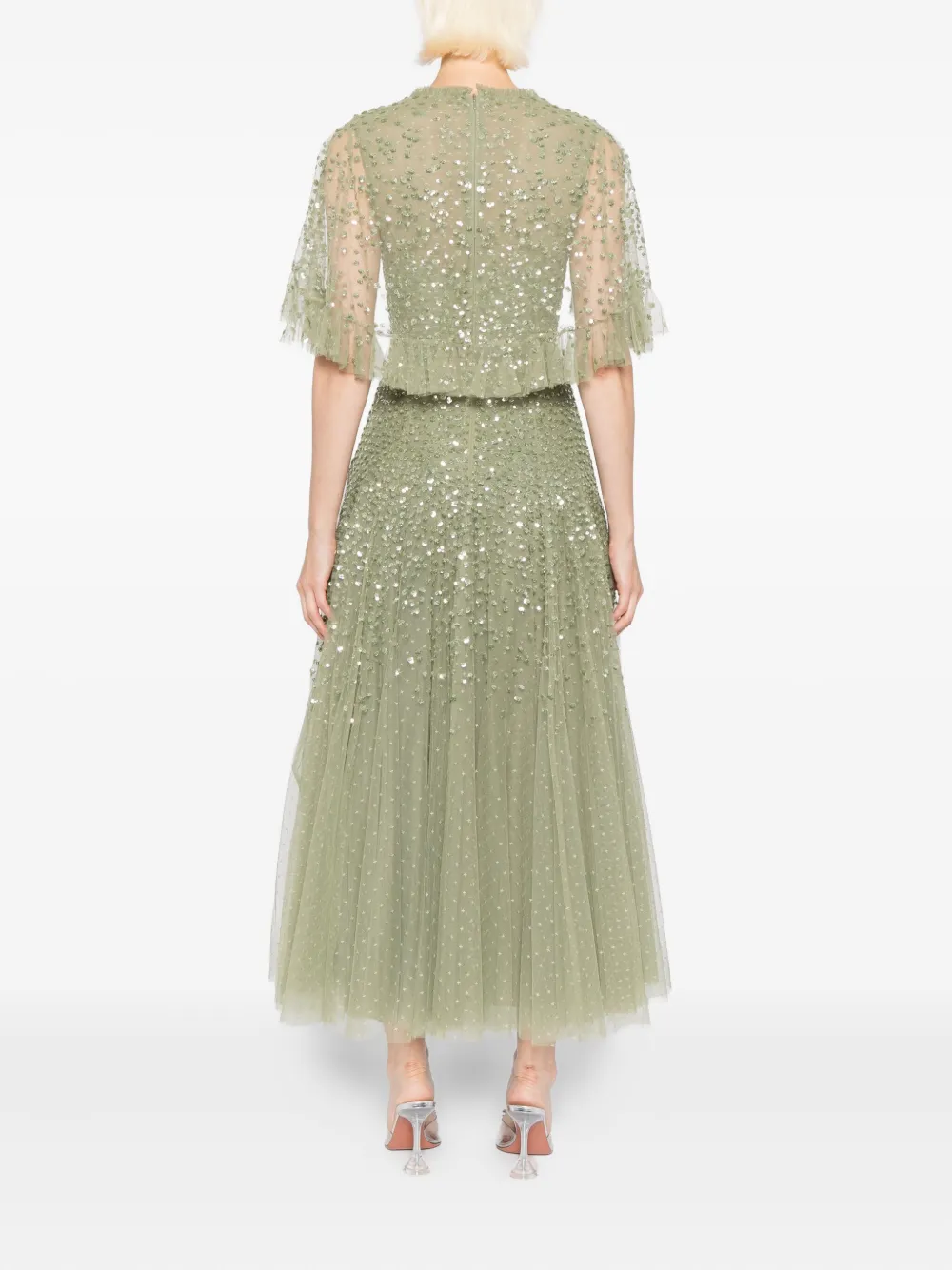 Needle & Thread Jurk met pailletten Groen