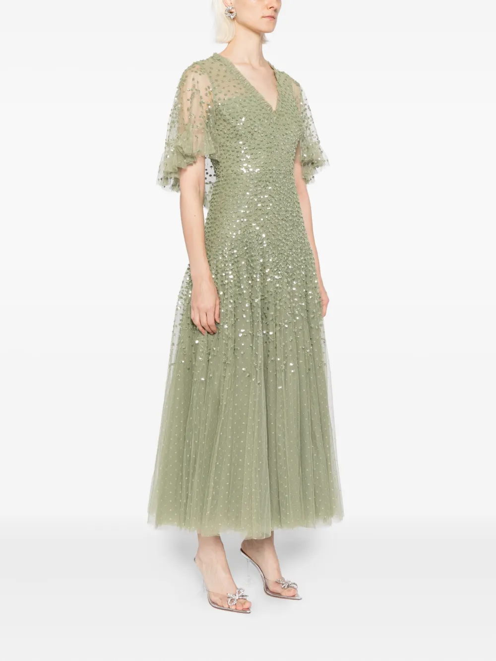 Needle & Thread Jurk met pailletten Groen