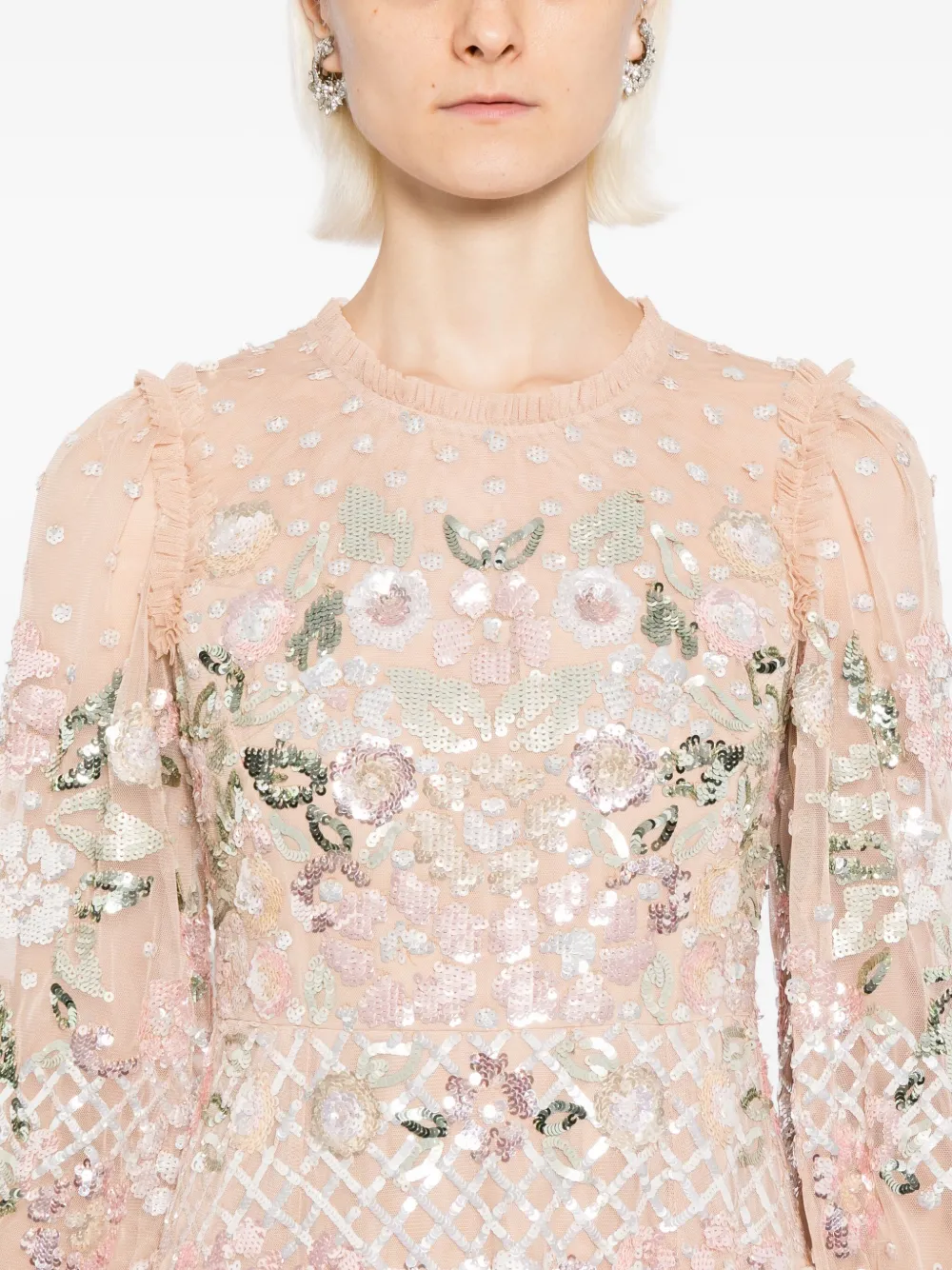Needle & Thread Rosalie avondjurk Beige