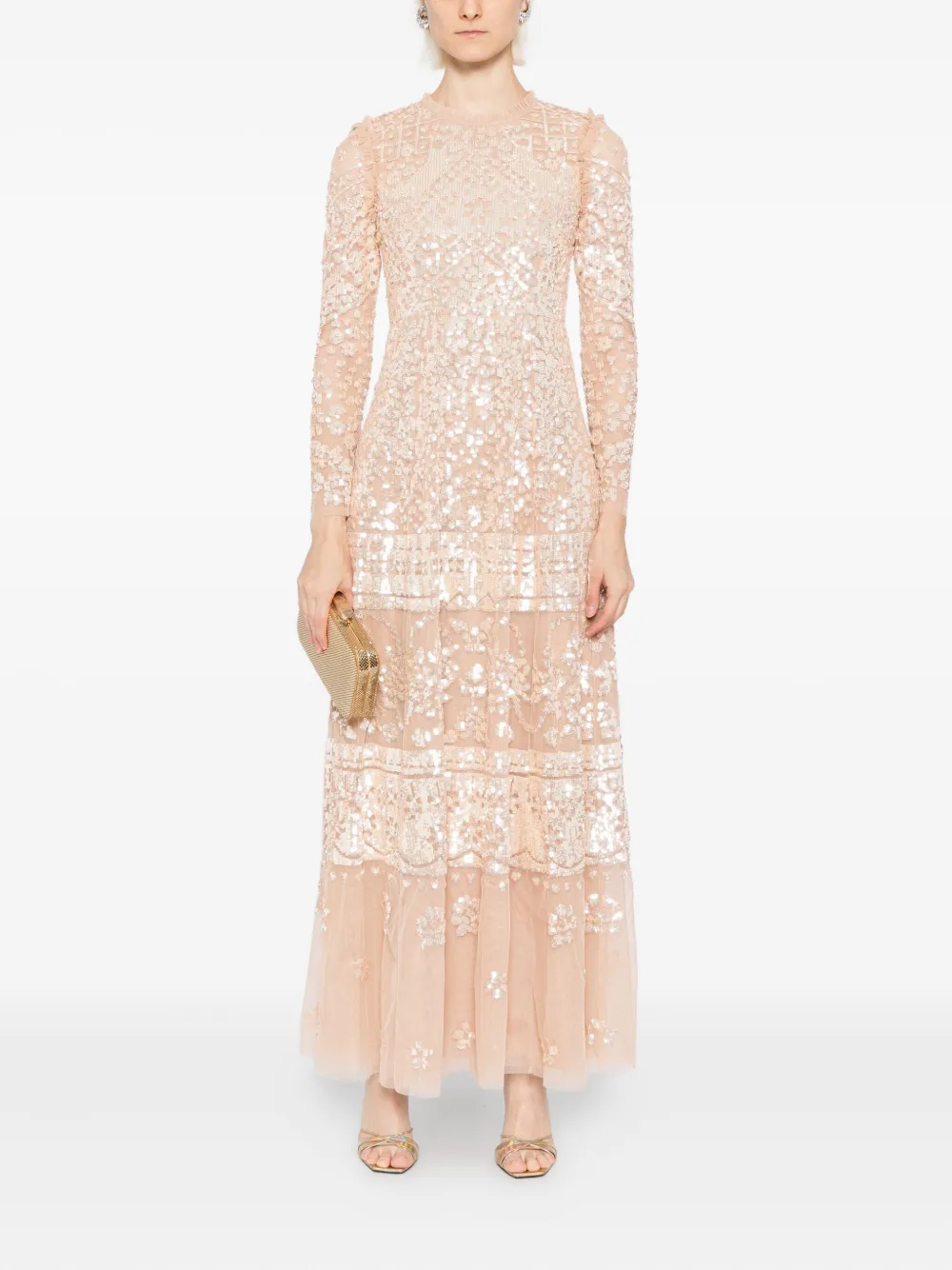 Needle & Thread Aurora jurk - Beige