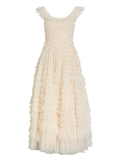 Needle & Thread robe longue Hattie à volants