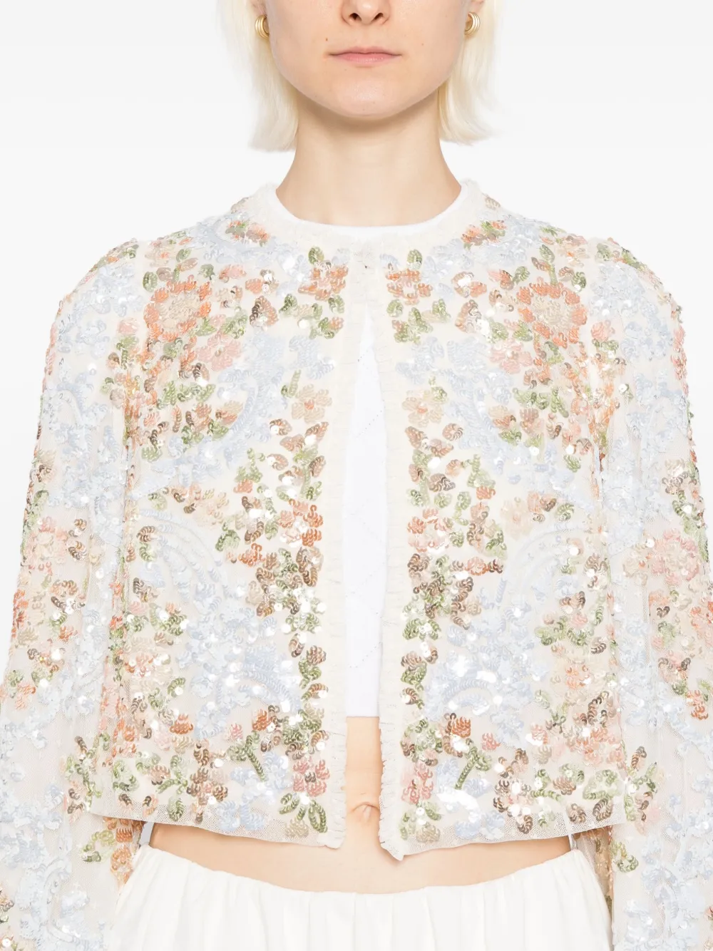 Needle & Thread Jack met barokbloemenprint Beige