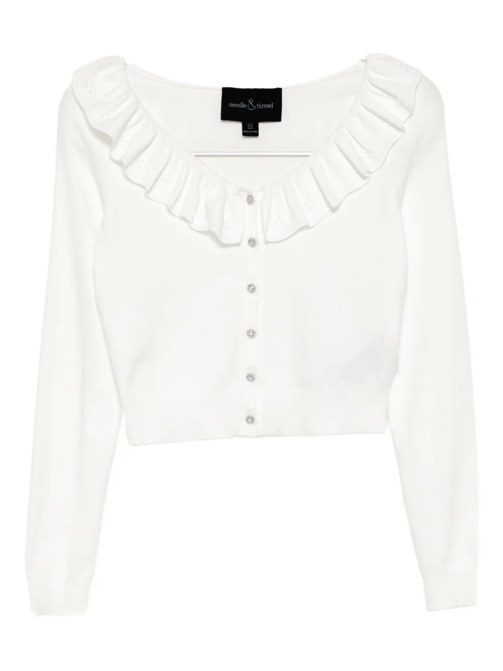 Needle & Thread Cropped vest met pointillé afwerking Beige