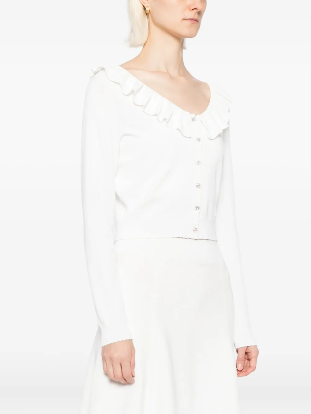 Needle & Thread Cropped vest met pointillé afwerking Beige