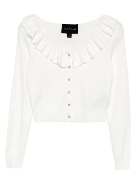 Needle & Thread pointelle-trim cropped cardigan