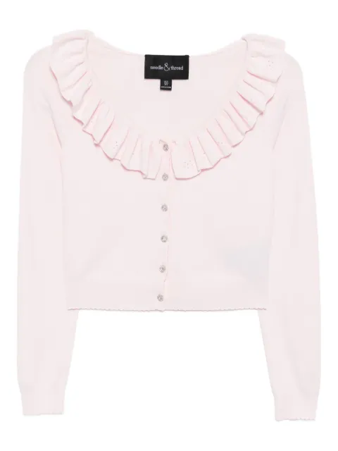 Needle & Thread pointelle-trim cropped cardigan