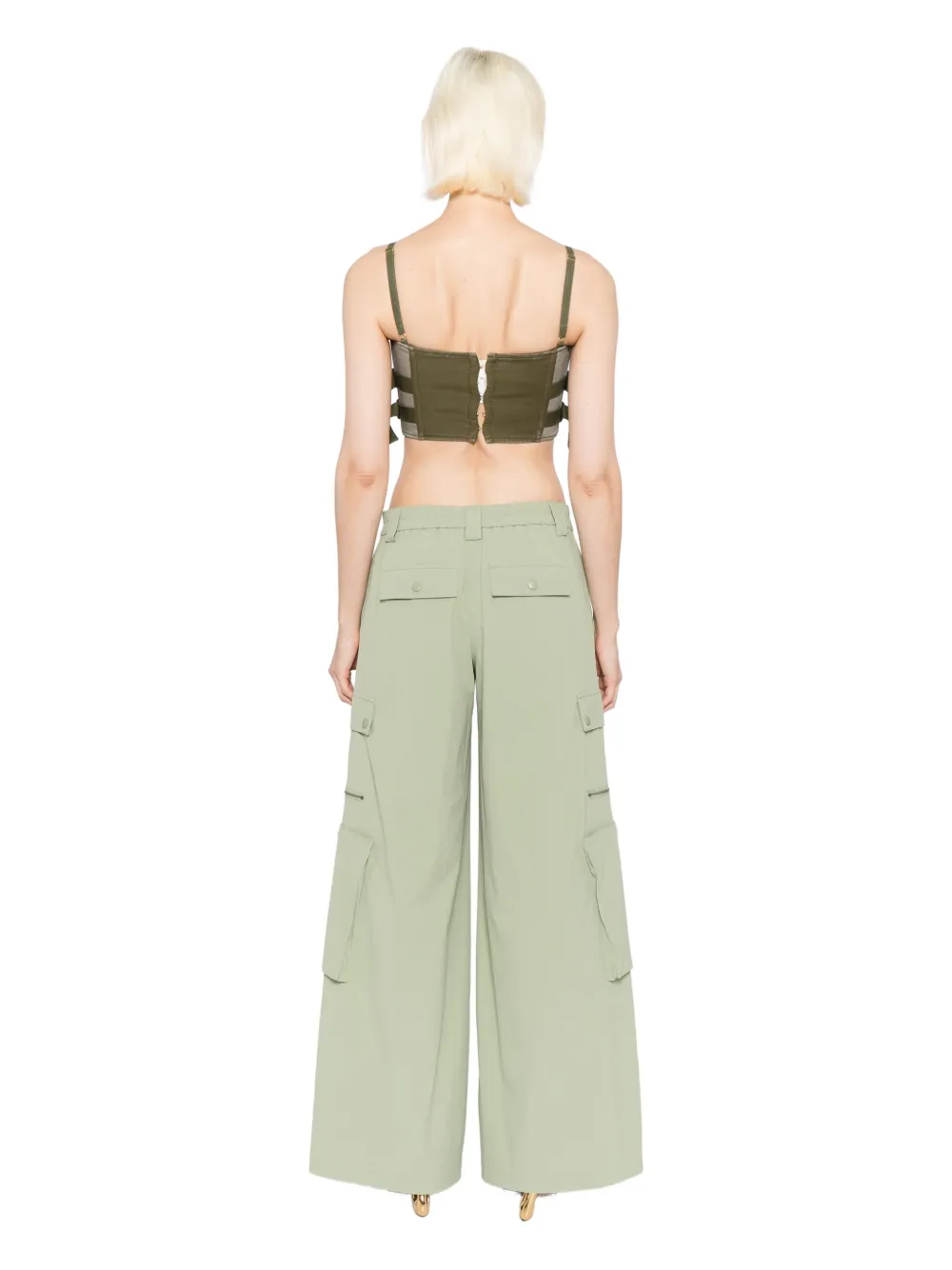 Alice And Olivia Sara Cargo Trousers In Green