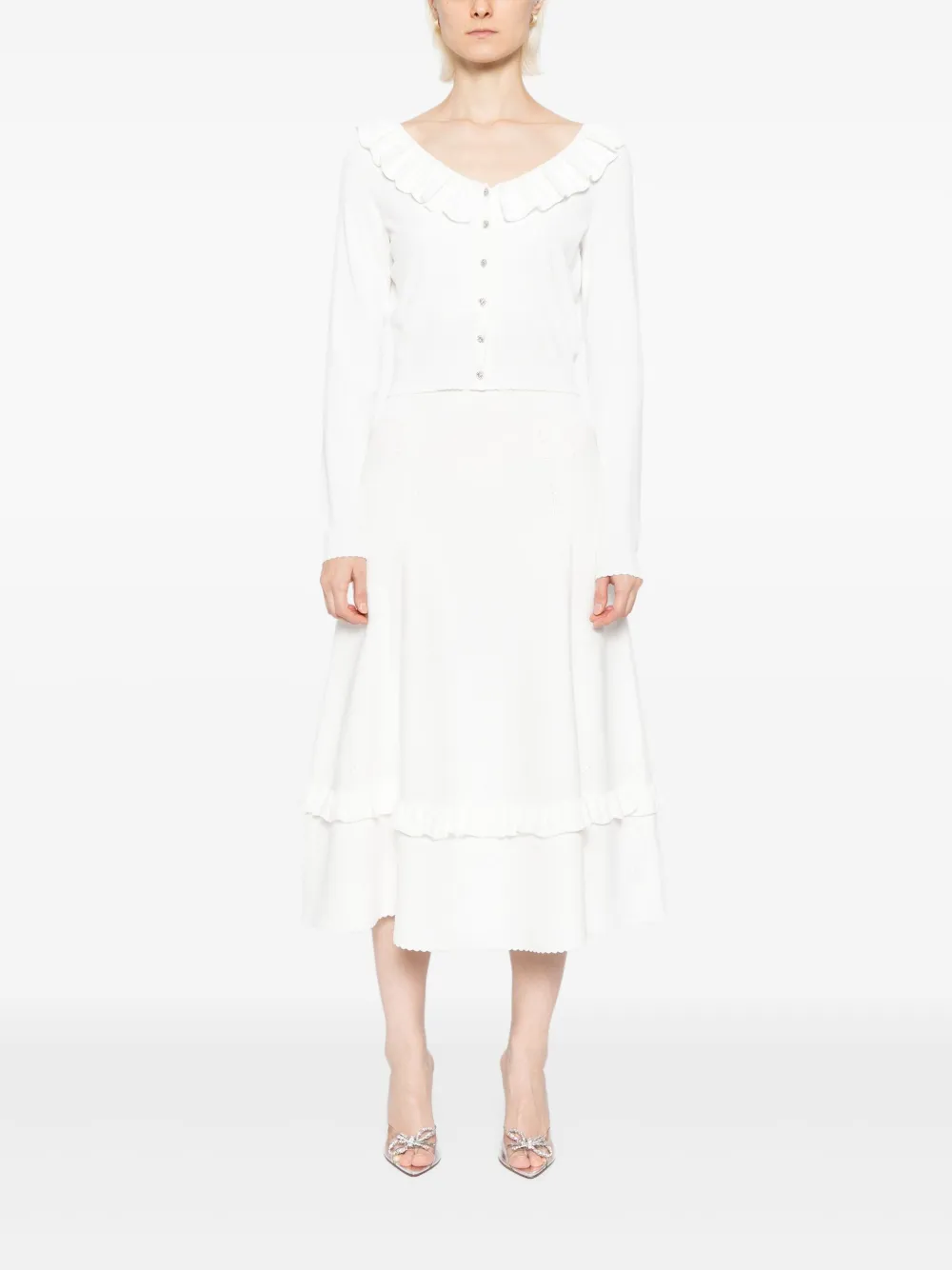Needle & Thread pointelle-trim knitted skirt | A-Line Skirts | Image 2