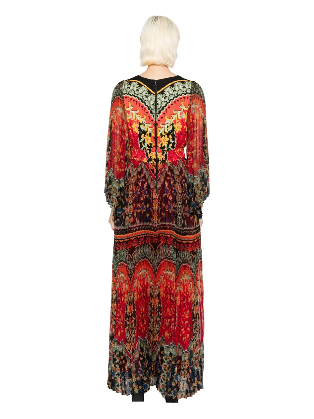 Alice And Olivia Bennet Pleated Maxi Dress In Red