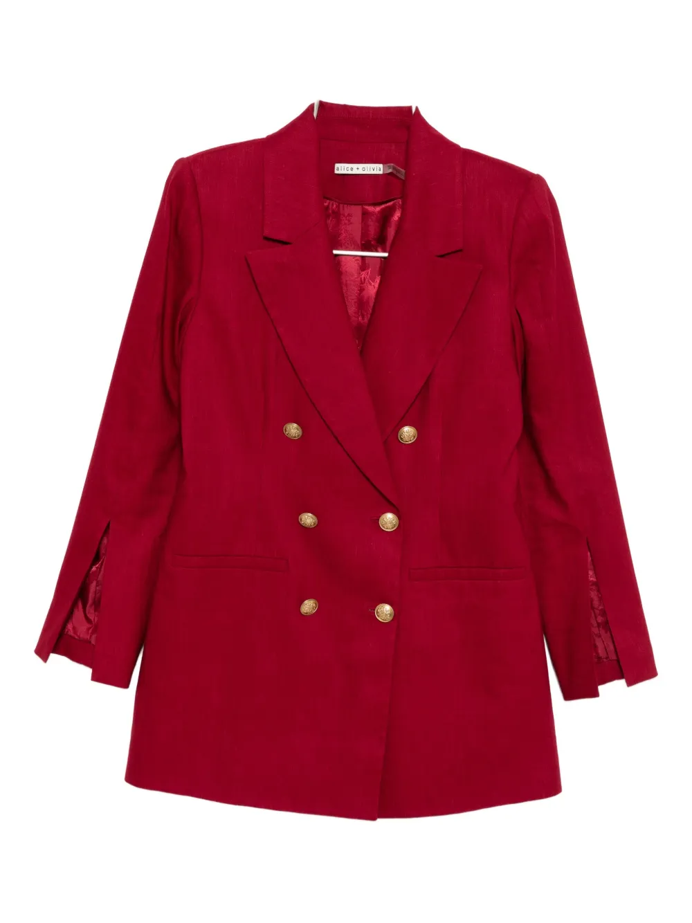 Alice And Olivia Double-breasted Blazer In Red