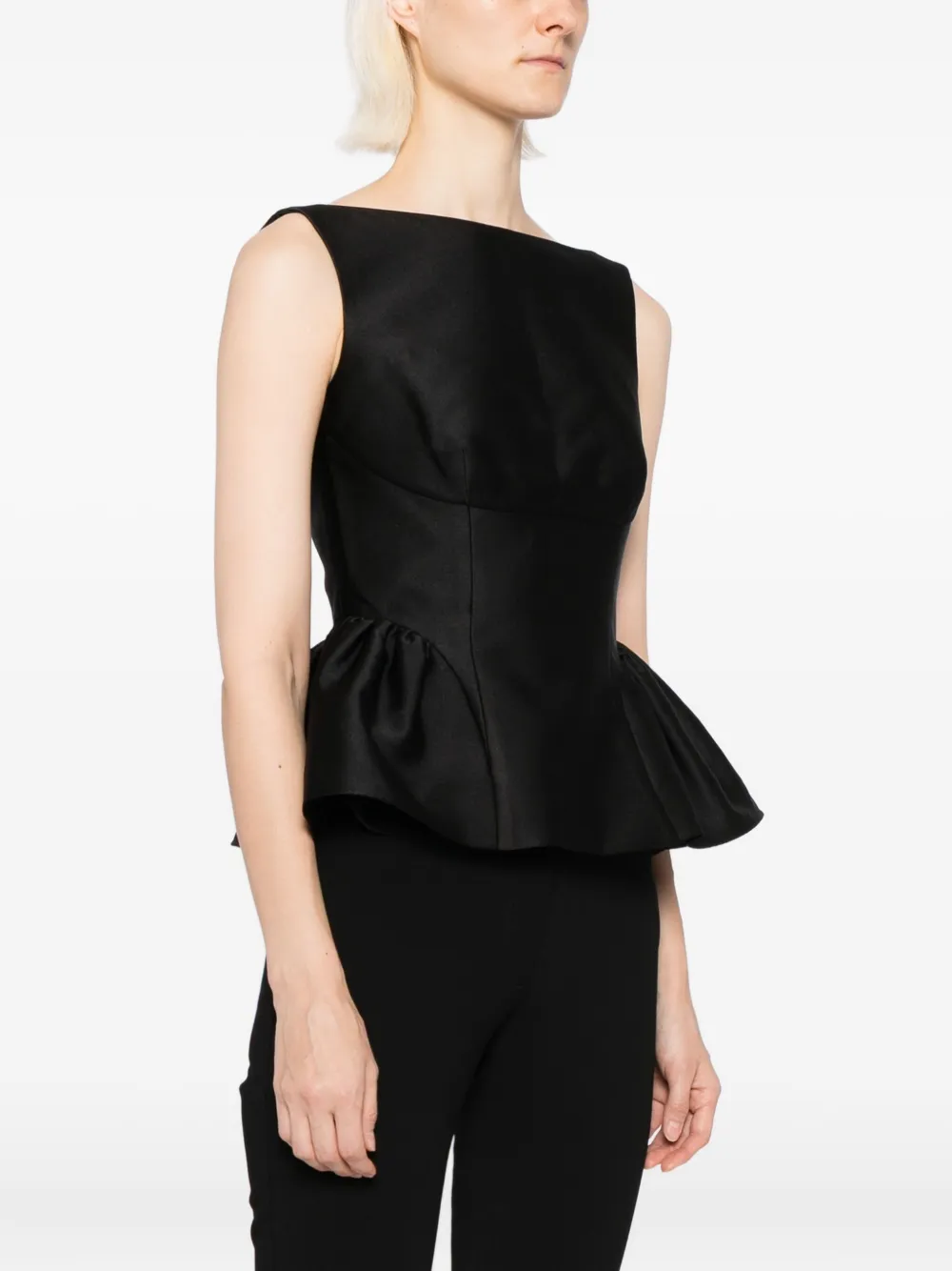 Roland Mouret Taffeta Top In Black