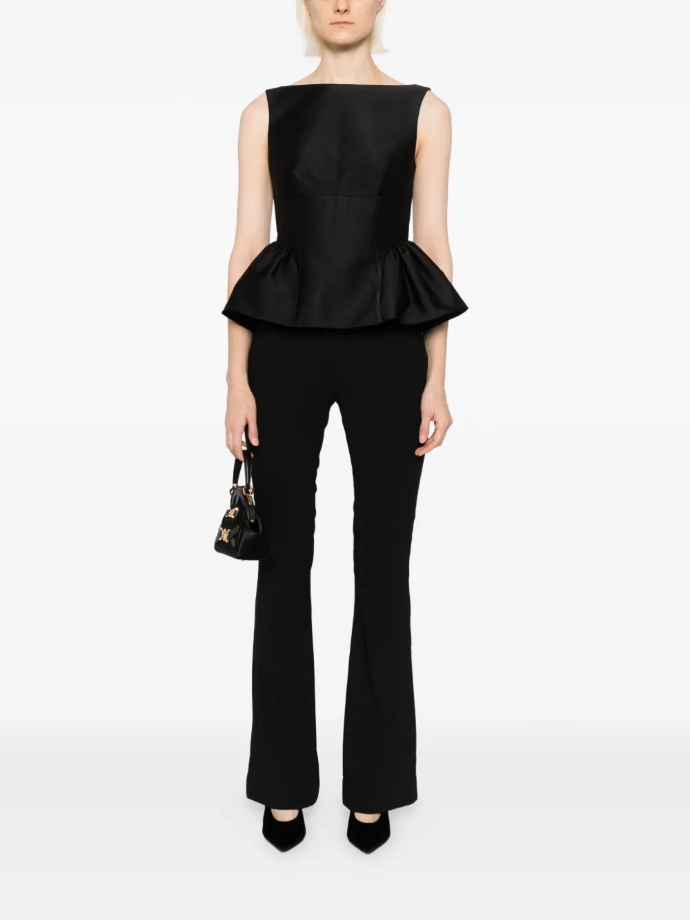 Roland Mouret ^ tafeta top - Zwart
