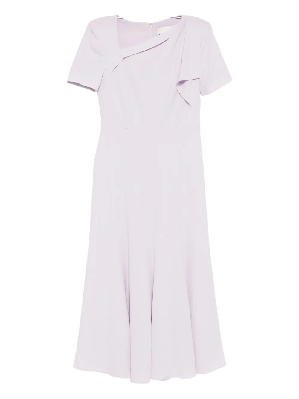 Roland Mouret Asymmetric Crepe Midi Dress In Purple